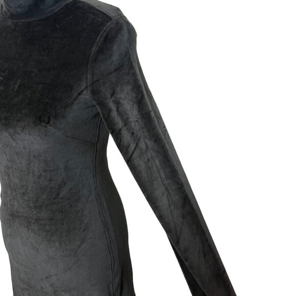 Everlane The Velour Mini Dress Black Mock Neck Long Sleeves Womens Size XS New - Picture 9 of 12